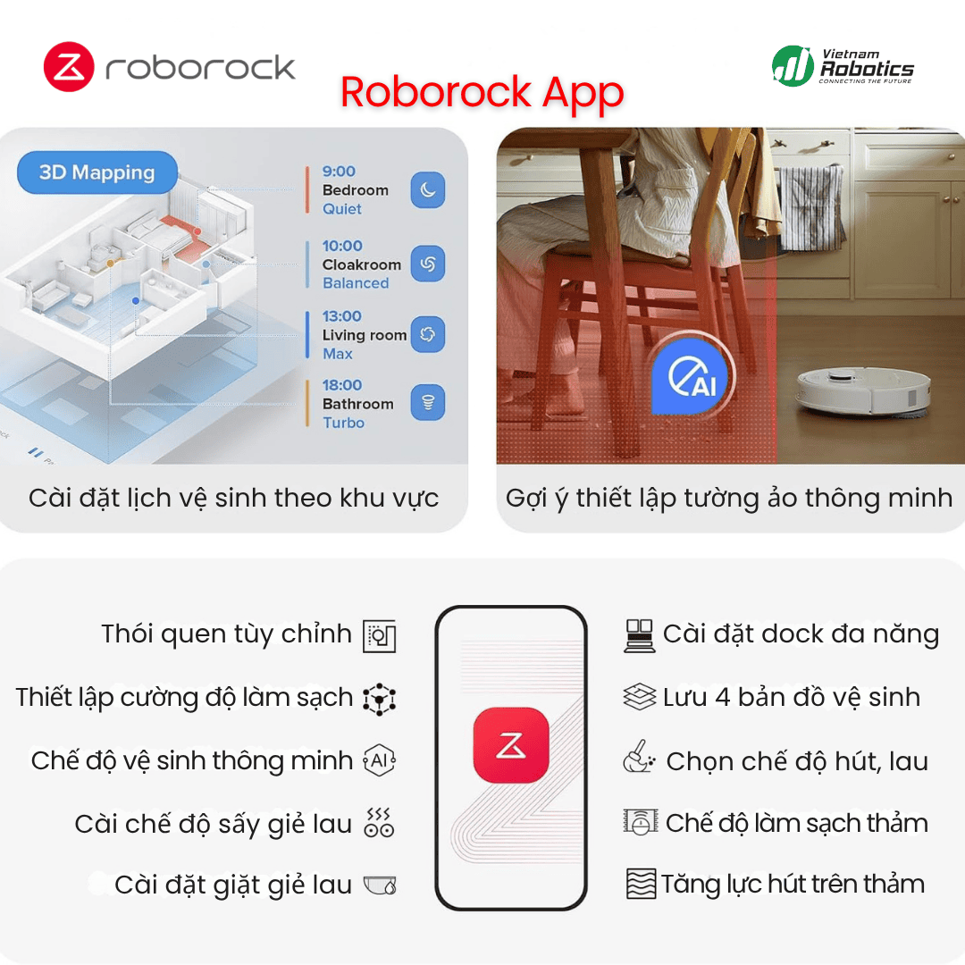 điều khiển Qrevo 5AE qua ứng dụng Roborock Home