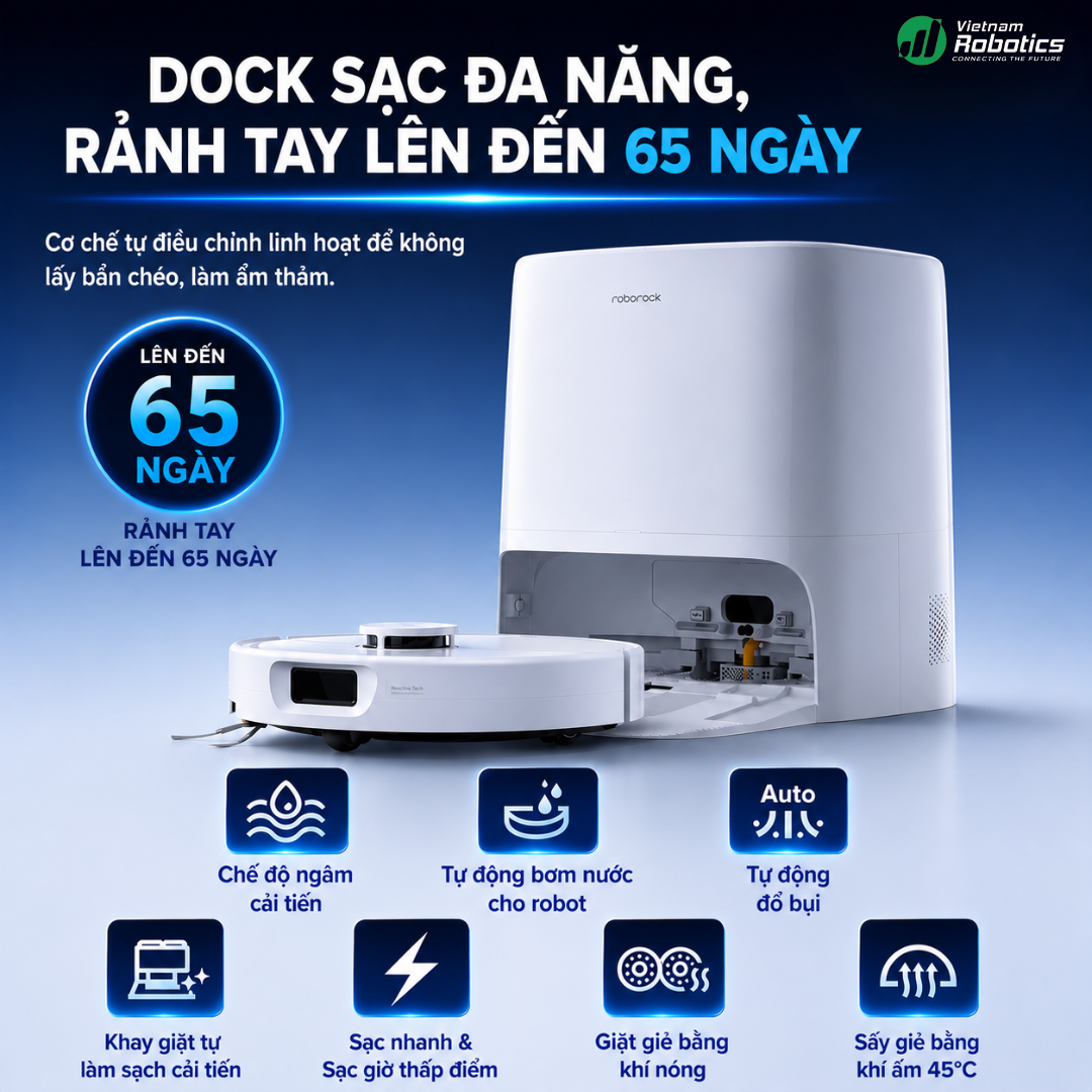 Dock đa năng tự động - Trung tâm chăm sóc robot hoàn toàn rảnh tay 65 ngày