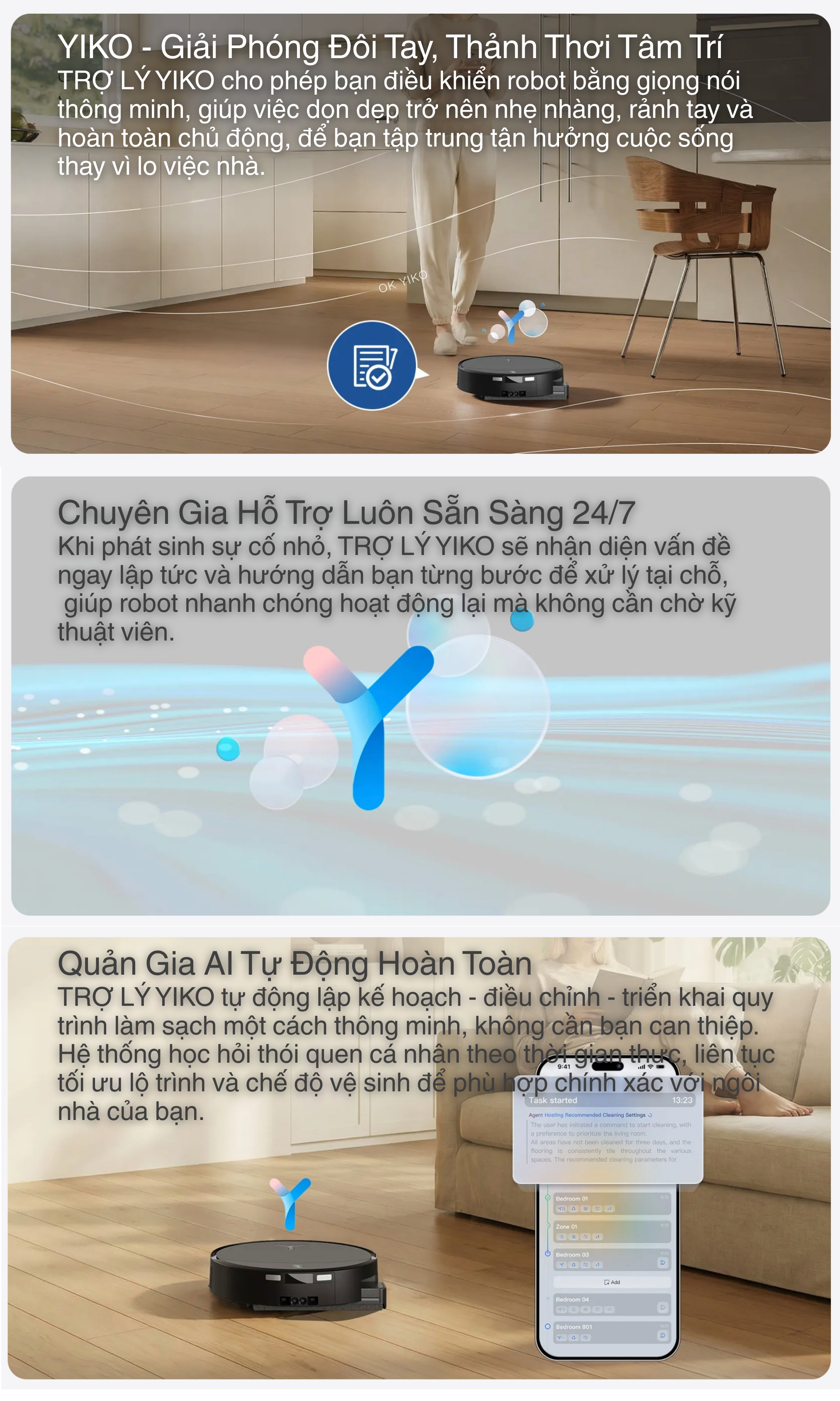 TRỢ LÝ YIKO cho phép bạn điều khiển robot bằng giọng nói tiếng Việt