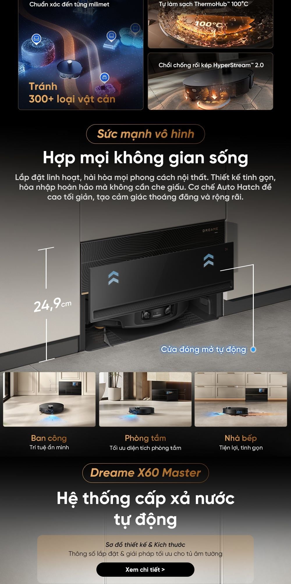 Dreame X60 Master - lắp đặt linh hoạt, phù hợp với mọi không gian