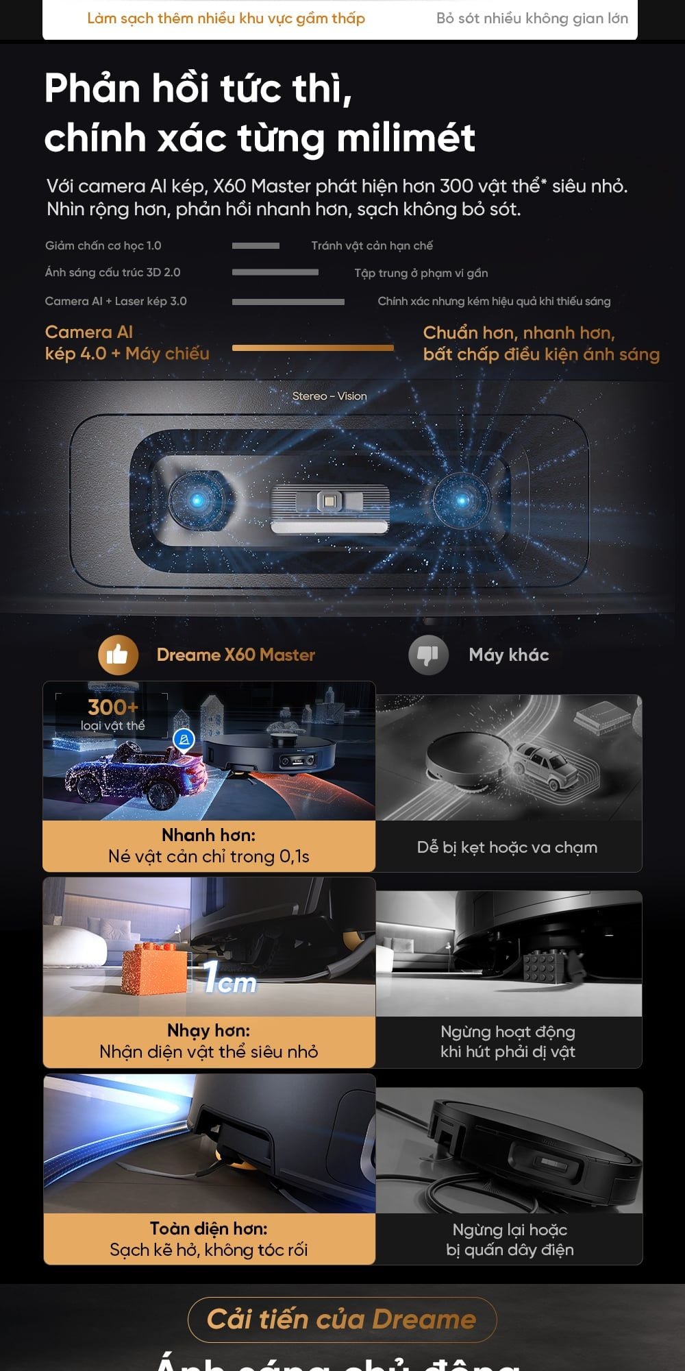 Robot được trang bị camera AI kép có khả năng nhận diện hơn 300 vật thể