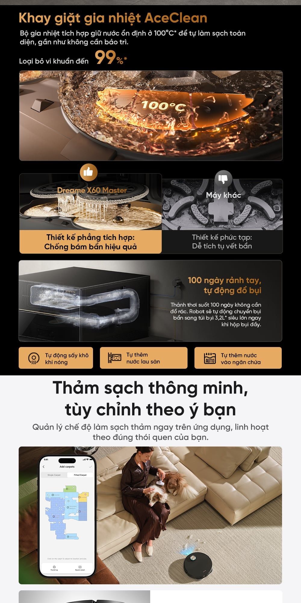 giặt giẻ lau bằng nước nóng 100 độ C